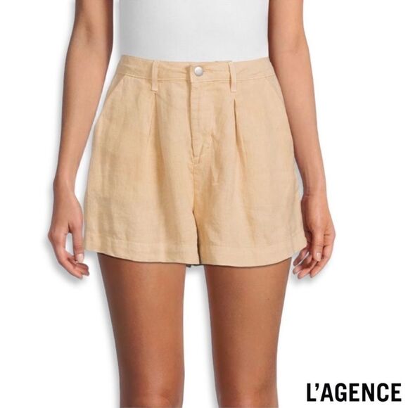 L’AGENCE Zahari High Rise Pleated Short in Sand size 30 NWT - Picture 4 of 9